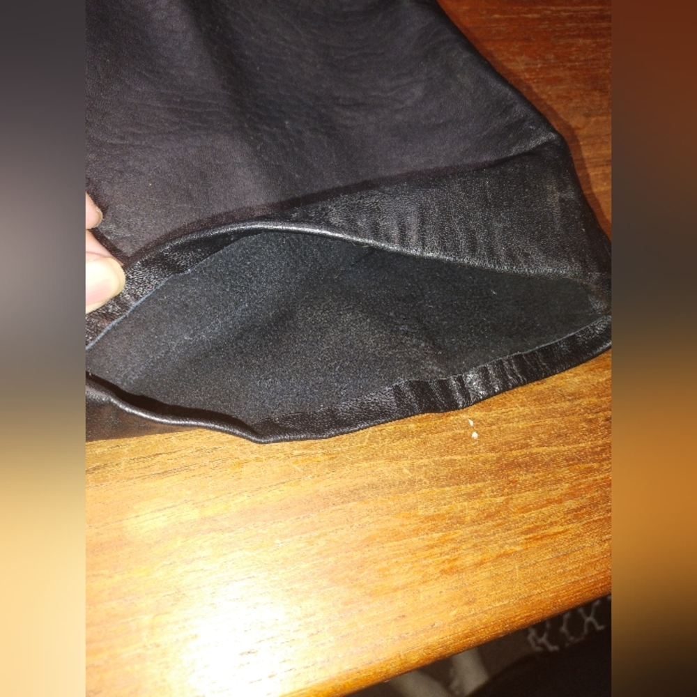 Black Genuine Leather Pants, Old Mill High Quality 15-Inch Waist 32-Inch Inseam - Picture 12 of 16